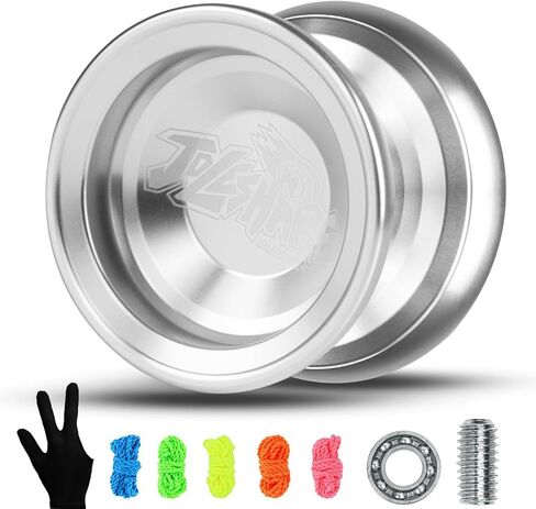 Professional Unresponsive Yoyo X5 for Pros and Responsive Yoyos for Kids Beginners - Replaceable Unresponsive Bearings, Gloves, Removal Bearing Tool and 5 Cords Included (red Black) in Kuwait