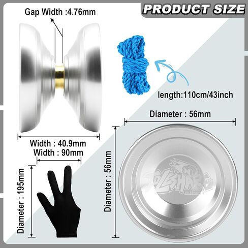 Professional Unresponsive Yoyo X5 for Pros and Responsive Yoyos for Kids Beginners - Replaceable Unresponsive Bearings, Gloves, Removal Bearing Tool and 5 Cords Included (red Black) in Kuwait