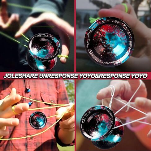 yoyo x5 المحترف غير المستجيب للمحترفين و yoyos المستجيبة للأطفال المبتدئين - محامل قابلة للاستبدال غير مستجيبة ، قفازات ، أداة محمل الإزالة و 5 حبال مشمولة (باللون الأسود الأحمر) in Kuwait
