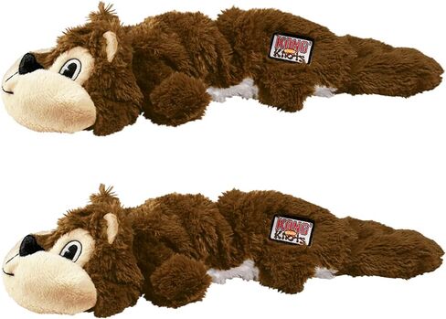 لعبة Kong Scrunch 2 Pack Dog Toy-أفخم خالية من الحشو مع حبال داخلية معقدة و Squeaker-Tug & Chew Toy (Squirrel/Raccoon Combo ، متوسطة/كبيرة) in Saudi Arabia
