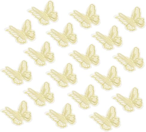 PATIKIL 20Pcs Butterfly Appliques Embellishments, 2 Inches Double Layer Lace Organza Butterfly Patches Sew on Appliques for Wedding Bride Dress Clothes Hat Curtain, Pink in Saudi Arabia