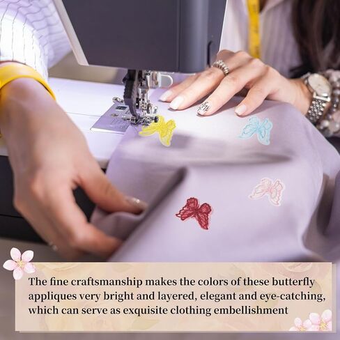 PATIKIL 20Pcs Butterfly Appliques Embellishments, 2 Inches Double Layer Lace Organza Butterfly Patches Sew on Appliques for Wedding Bride Dress Clothes Hat Curtain, Pink in Saudi Arabia