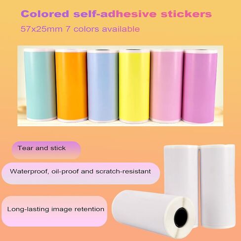 10 لفائف عصا من ورقة ملصق حرارية 57x25mm ، ملصقات ملونة ذاتية اللصق ، ورقة ملصقات طابعة صغيرة صغيرة لتنظيم الدراسة ، DIY ، كاميرات الأطفال ، وملصقات المكاتب in Kuwait