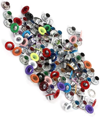 Multi Color Metal Eyelets, 100pcs 4mm Round Eyelet Grommets Scrapbooking Card Hole Leather Craft Garment Accessory in Saudi Arabia