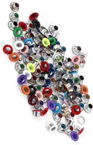 Multi Color Metal Eyelets, 100pcs 4mm Round Eyelet Grommets Scrapbooking Card Hole Leather Craft Garment Accessory in Saudi Arabia