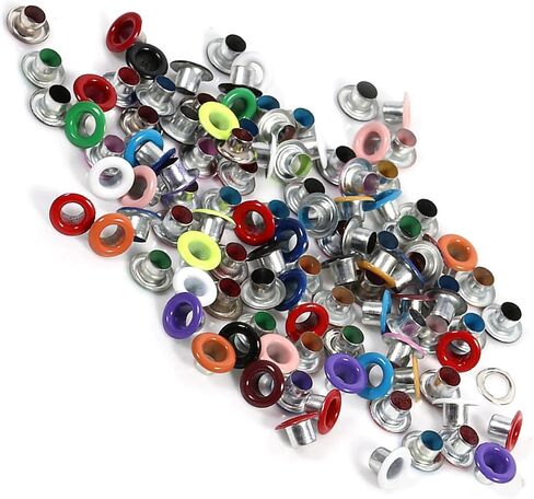 Multi Color Metal Eyelets, 100pcs 4mm Round Eyelet Grommets Scrapbooking Card Hole Leather Craft Garment Accessory in Saudi Arabia