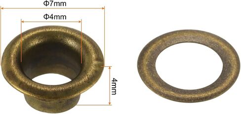 Harfington 200pcs Grommet Sheelets Tool kit 4mm metal grommet kit for shoes levale legal vible belt diy ، bronze in Saudi Arabia