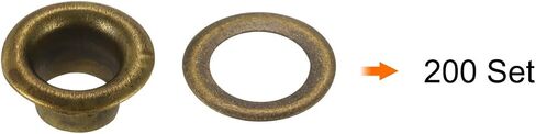 Harfington 200pcs Grommet Sheelets Tool kit 4mm metal grommet kit for shoes levale legal vible belt diy ، bronze in Saudi Arabia