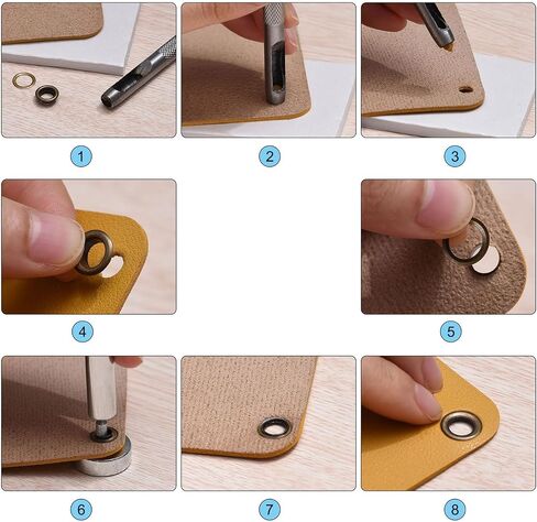 Harfington 200pcs Grommet Sheelets Tool kit 4mm metal grommet kit for shoes levale legal vible belt diy ، bronze in Saudi Arabia