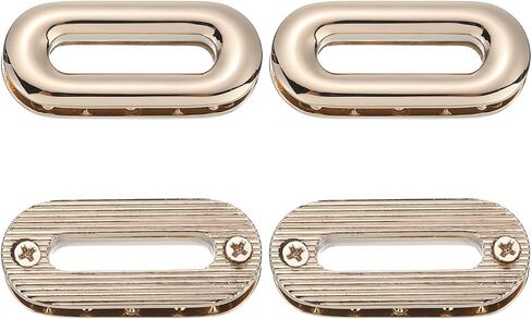 uxcell 4Pcs Screw Together Grommets, 1-15/32 Inch Alloy Screw-in Oval Eyelets Grommets Bag Loop Curtain Grommets for DIY Sewing Clothes Leather Handbag Replacement, Brass in Saudi Arabia