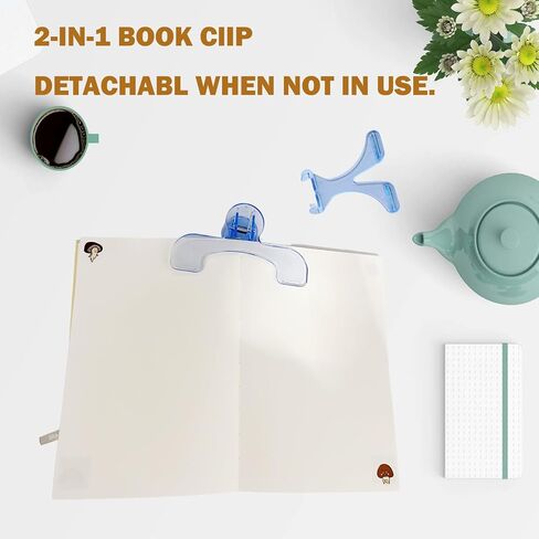 Book Page Holders for Reading, Transparent Book Clips - 12°Hands-Free Reading Stand & Page Keeper, Bookmark Holder, Book Opener Holder for Music Books, Cook Books, Piano Book-Blue,2pcs in Saudi Arabia