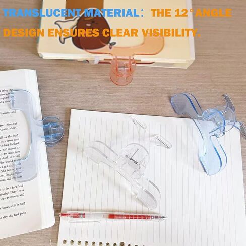 Book Page Holders for Reading, Transparent Book Clips - 12°Hands-Free Reading Stand & Page Keeper, Bookmark Holder, Book Opener Holder for Music Books, Cook Books, Piano Book-Blue,2pcs in Saudi Arabia