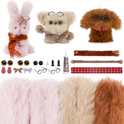 Guwina 23pcs jumbo Pipe Cleaner Animal Craft Kit ، 39.37 '' Long x 0.8 '' Swice Faux Fur Fur Fluffy Chenille ينبع مع ملحقات زخرفية ، و Diy Fuzzy Sticks Supplies مجموعة لصنع الأرانب والكلاب in Kuwait