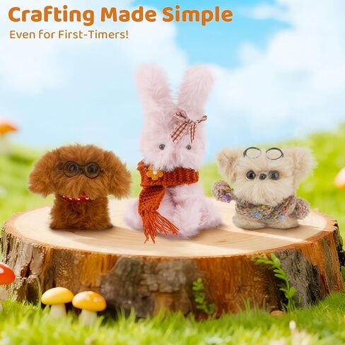 Guwina 23pcs jumbo Pipe Cleaner Animal Craft Kit ، 39.37 '' Long x 0.8 '' Swice Faux Fur Fur Fluffy Chenille ينبع مع ملحقات زخرفية ، و Diy Fuzzy Sticks Supplies مجموعة لصنع الأرانب والكلاب in Kuwait
