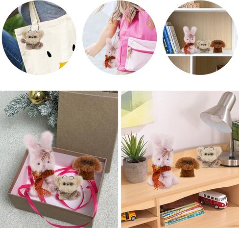 Guwina 23pcs jumbo Pipe Cleaner Animal Craft Kit ، 39.37 '' Long x 0.8 '' Swice Faux Fur Fur Fluffy Chenille ينبع مع ملحقات زخرفية ، و Diy Fuzzy Sticks Supplies مجموعة لصنع الأرانب والكلاب in Kuwait