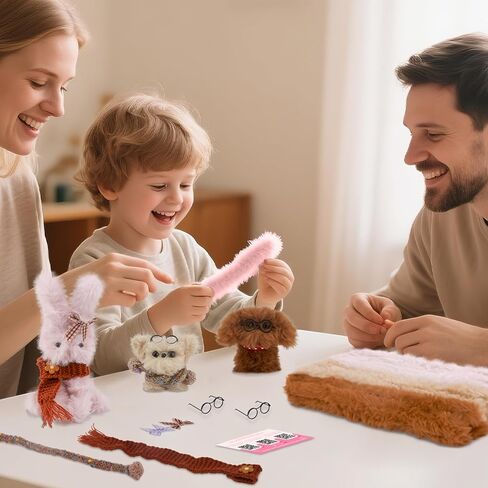 Guwina 23pcs jumbo Pipe Cleaner Animal Craft Kit ، 39.37 '' Long x 0.8 '' Swice Faux Fur Fur Fluffy Chenille ينبع مع ملحقات زخرفية ، و Diy Fuzzy Sticks Supplies مجموعة لصنع الأرانب والكلاب in Kuwait