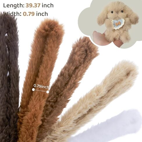 Guwina 23pcs jumbo Pipe Cleaner Animal Craft Kit ، 39.37 '' Long x 0.8 '' Swice Faux Fur Fur Fluffy Chenille ينبع مع ملحقات زخرفية ، و Diy Fuzzy Sticks Supplies مجموعة لصنع الأرانب والكلاب in Kuwait