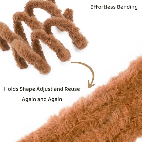 Guwina 23pcs jumbo Pipe Cleaner Animal Craft Kit ، 39.37 '' Long x 0.8 '' Swice Faux Fur Fur Fluffy Chenille ينبع مع ملحقات زخرفية ، و Diy Fuzzy Sticks Supplies مجموعة لصنع الأرانب والكلاب in Kuwait