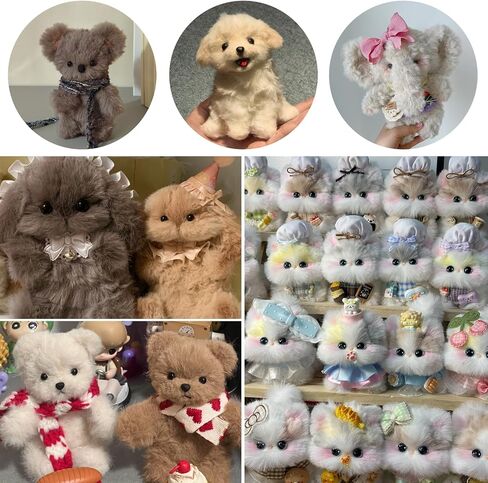 Guwina 23pcs jumbo Pipe Cleaner Animal Craft Kit ، 39.37 '' Long x 0.8 '' Swice Faux Fur Fur Fluffy Chenille ينبع مع ملحقات زخرفية ، و Diy Fuzzy Sticks Supplies مجموعة لصنع الأرانب والكلاب in Kuwait