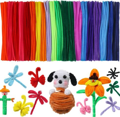 200Pcs Pipe Cleaners for Arts & Crafts, Multi-Colored Chenille Stems (12-Inch), 20 Assorted Colors for DIY Decorations & Creative Projects, No Black/White in Kuwait