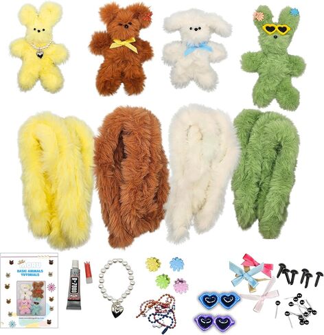 Moru Fur Pipe Cleaner Craft Kit #3 ، Super Soft ، سميكة ، طويلة من Mink للفن والحرف DIY. مع الملحقات الزخرفية (العيون/الأنف/الأشرطة) ، البرنامج التعليمي in Kuwait