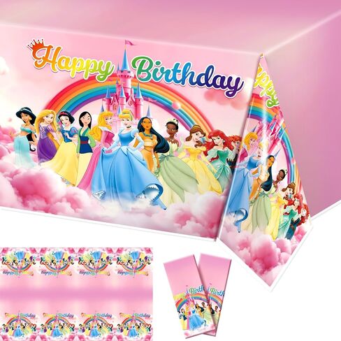 قطعة قماش مائدة الأميرة ، زينة حفلة عيد ميلاد الأميرة ، 70 * 43 بوصة من البلاستي in Kuwait