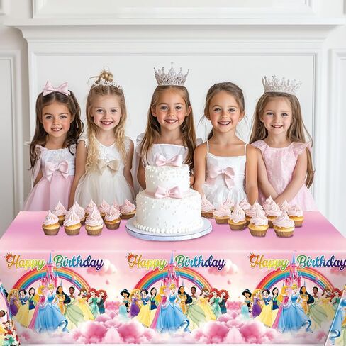 قطعة قماش مائدة الأميرة ، زينة حفلة عيد ميلاد الأميرة ، 70 * 43 بوصة من البلاستي in Kuwait