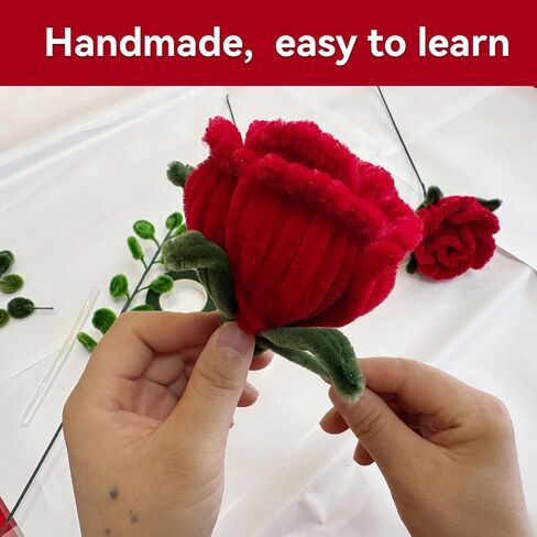 Pipe Cleaners, DIY Flower Bouquet Kit Chenille Stems, Flower Making Kit 400pcs（White and Black） Craft Material, Art and Craft Supplies in Saudi Arabia