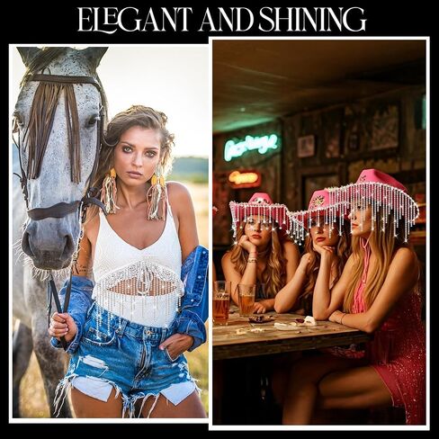 Quelay 2 Yard Rhinestone Fringe Trim with Glue, 2 Styles Sparkle Diamond Crystal Tassel Chain for DIY Clothing Belt Wedding Dress Jewelry Cowgirl Outfit Decorations in Saudi Arabia