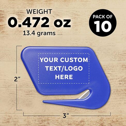 Custom Translucent Plastic Letter Openers Set of 50, Personalized Bulk Pack - Perfect for Home or Office - TBlue in Kuwait