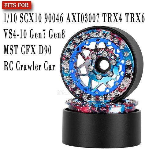 RC Aluminium 1.9 حافات عجلة Beadlock محددة لـ 1/10 SCX10 90046 AXI03007 TRX4 TRX6 VS4-10 GEN7 GEN8 MST CFX D90 RC Crawler ، (4pcs) in Kuwait
