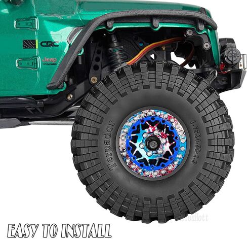 RC Aluminium 1.9 حافات عجلة Beadlock محددة لـ 1/10 SCX10 90046 AXI03007 TRX4 TRX6 VS4-10 GEN7 GEN8 MST CFX D90 RC Crawler ، (4pcs) in Kuwait