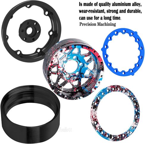 RC Aluminium 1.9 حافات عجلة Beadlock محددة لـ 1/10 SCX10 90046 AXI03007 TRX4 TRX6 VS4-10 GEN7 GEN8 MST CFX D90 RC Crawler ، (4pcs) in Kuwait