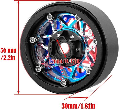 RC Aluminium 1.9 حافات عجلة Beadlock محددة لـ 1/10 SCX10 90046 AXI03007 TRX4 TRX6 VS4-10 GEN7 GEN8 MST CFX D90 RC Crawler ، (4pcs) in Kuwait