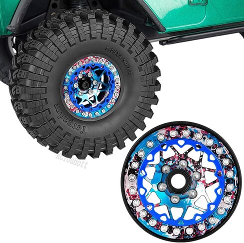 RC Aluminium 1.9 حافات عجلة Beadlock محددة لـ 1/10 SCX10 90046 AXI03007 TRX4 TRX6 VS4-10 GEN7 GEN8 MST CFX D90 RC Crawler ، (4pcs) in Kuwait