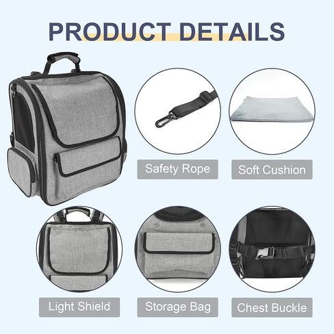 Cat Carrier Backpack for Large Cats Pet Backpack Carrier for Small Dogs, Expandable Cat Backpack Up to 15 Lbs, Foldable Cat Carrying Backpack for Travel Hiking (Black) in Kuwait