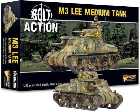 Warlord Bolt Action M3 Lee Medium Tank 1:56 Tabletop Miniatures - Plastic Paintable Miniature WWII Soldiers Set, Unpainted Table Top 28mm Military Minifigures for Adults - Gaming Figurines in Saudi Arabia