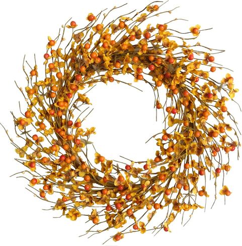 Set of 8 Fall Flower Berries Picks for Vase Centerpices, Autumn Orange Berry Picks for Home Decor, Thansgiving Harvest Flower Home Decor in Saudi Arabia