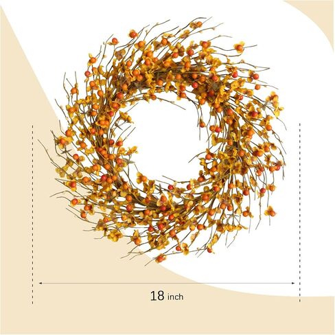 Set of 8 Fall Flower Berries Picks for Vase Centerpices, Autumn Orange Berry Picks for Home Decor, Thansgiving Harvest Flower Home Decor in Saudi Arabia