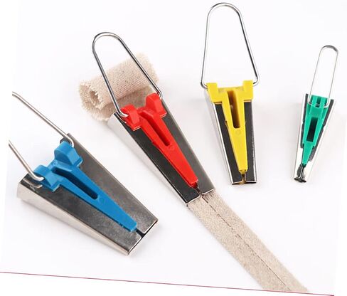 Gadpiparty 2pcs Bias Tape Maker Kit Fabric Binding Tool for Quilting and Sewing Projects Automatic Bias Tape Folding Efficient Crafting Red in Saudi Arabia