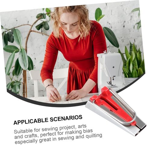 Gadpiparty 2pcs Bias Tape Maker Kit Fabric Binding Tool for Quilting and Sewing Projects Automatic Bias Tape Folding Efficient Crafting Red in Saudi Arabia