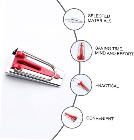 Gadpiparty 2pcs Bias Tape Maker Kit Fabric Binding Tool for Quilting and Sewing Projects Automatic Bias Tape Folding Efficient Crafting Red in Saudi Arabia
