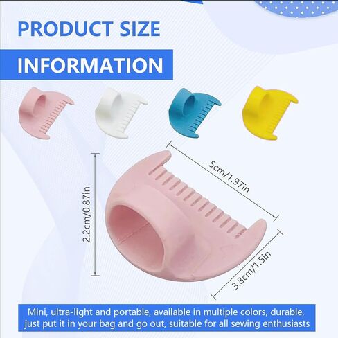 4mm Seam Guide for Hand Sewing Edge Lockranding Tool, Sewing Needle Gauge Measuring Tool, Mini Finger Ruler Kit Ideal for Leather/Fabric/Craft Sew, Blue 1 Pcs in Kuwait