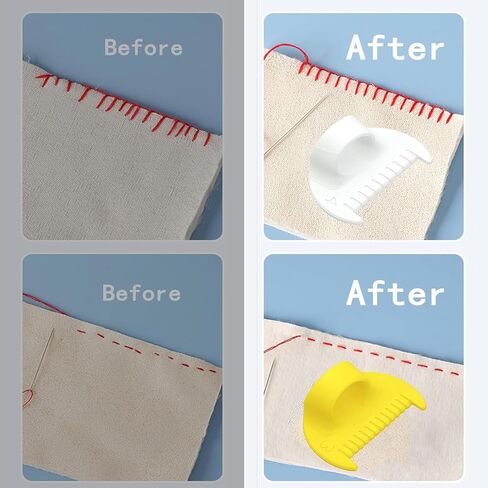 4mm Seam Guide for Hand Sewing Edge Lockranding Tool, Sewing Needle Gauge Measuring Tool, Mini Finger Ruler Kit Ideal for Leather/Fabric/Craft Sew, Blue 1 Pcs in Kuwait