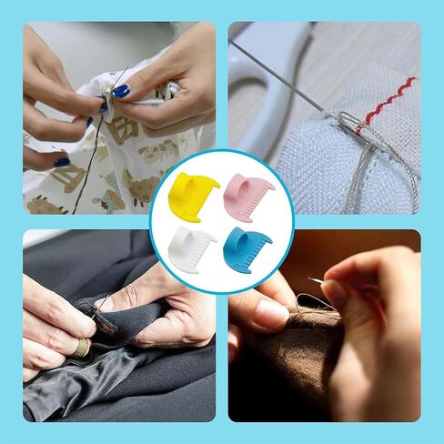 4mm Seam Guide for Hand Sewing Edge Lockranding Tool, Sewing Needle Gauge Measuring Tool, Mini Finger Ruler Kit Ideal for Leather/Fabric/Craft Sew, Blue 1 Pcs in Kuwait