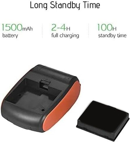 Thermal Receipt Printer, Mini Pocket Bluetooth Printer for iOS Android and 58mm for Quiet Fast Printing Bill Receipt Label Ticket Printing Machine (with Storage in Saudi Arabia