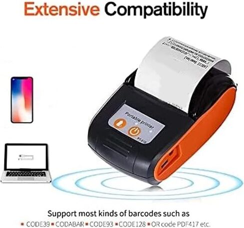 Thermal Receipt Printer, Mini Pocket Bluetooth Printer for iOS Android and 58mm for Quiet Fast Printing Bill Receipt Label Ticket Printing Machine (with Storage in Saudi Arabia