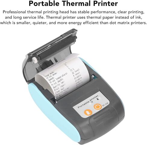 Bluetooth Thermal Receipt Printer, 58mm USB Portable Mobile POS Printer Mini Ticket Bill Printer for Small Business and Home Use Support iOS Android (Without in Saudi Arabia