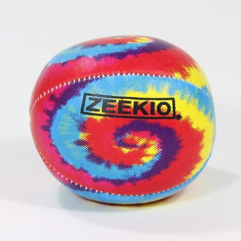 Zeekio - Tie Dye Festival Rouggling Ball - Professional Grade - مناسبة لجميع المستويات والأعمار - الكرة الجلدية الاصطناعية متينة - 120 جرام - حزمة من 3 - قوس قزح. in Kuwait