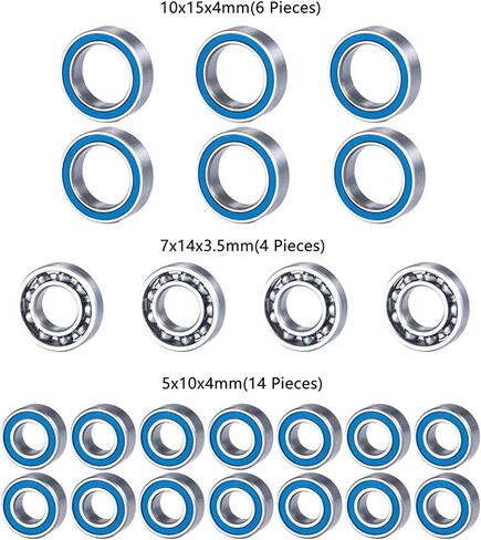 متوافق مع عنصر Enduro لـ Sendero لـ RTR Ball Bearing RC Cars Parts 24pcs Kit Complete Bearings Kit Blue RC Car Part in Saudi Arabia